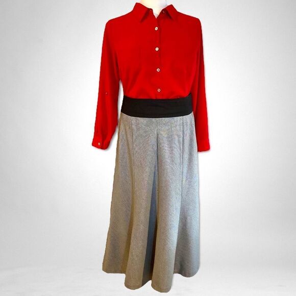 Houndstooth Skirt Black & White Midi Work Office Plus Size 16 - Picture 2 of 7